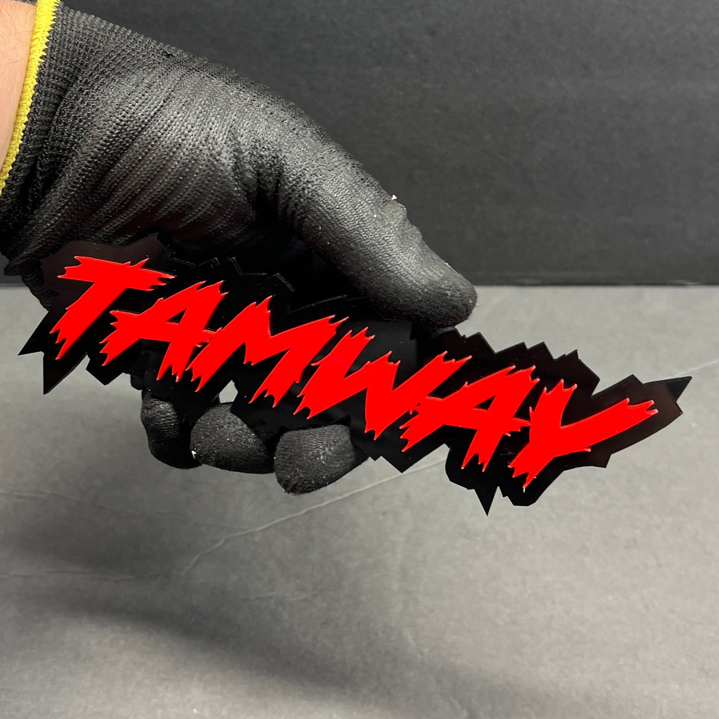 Personalized 3D car badge with custom text and color options