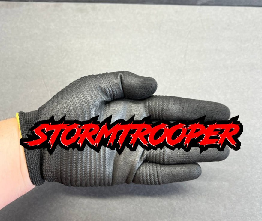Laser cut Stormtrooper custom badge in glossy red with black outline acrylic finish