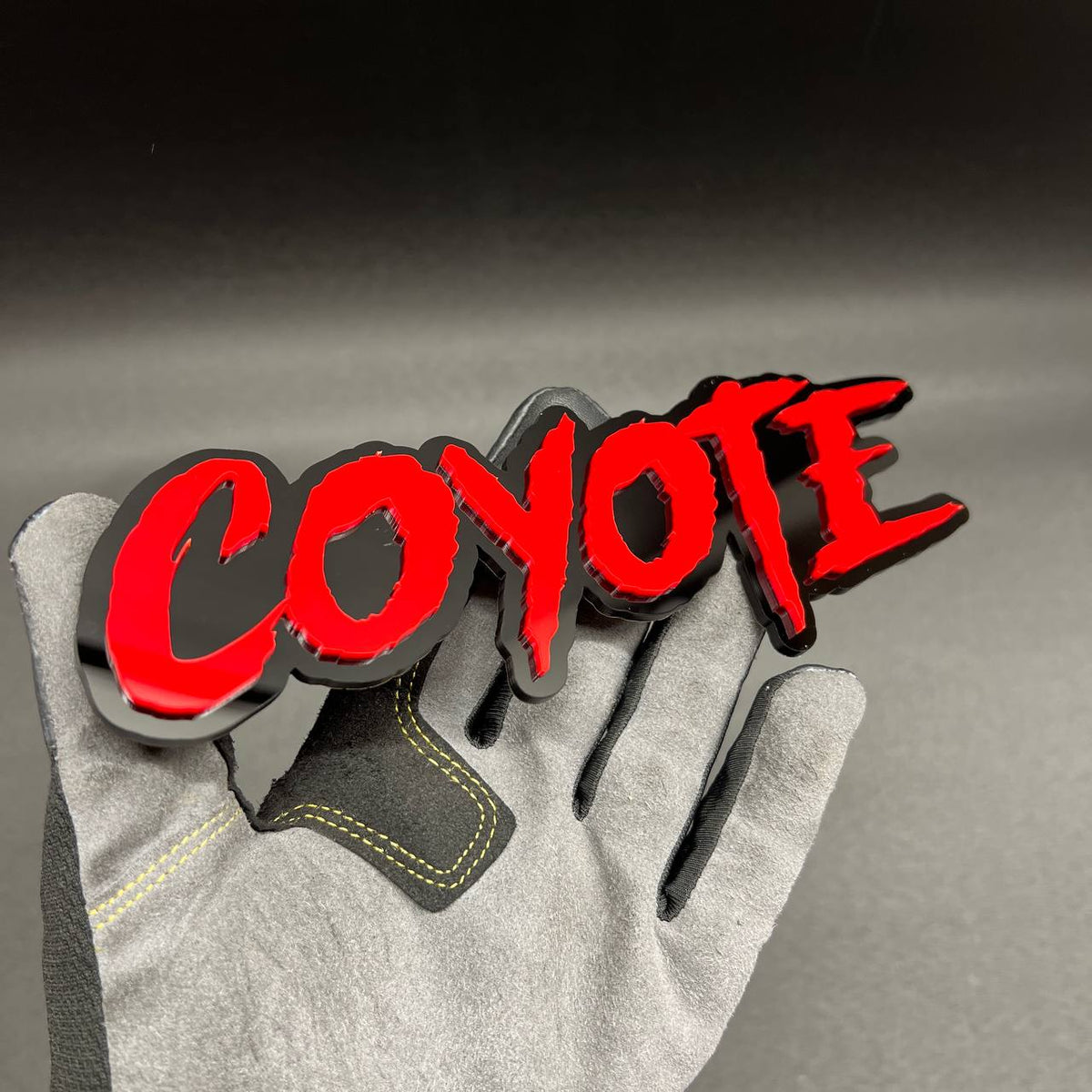 COYOTE red black car fender badge custom exterior vehicle emblem