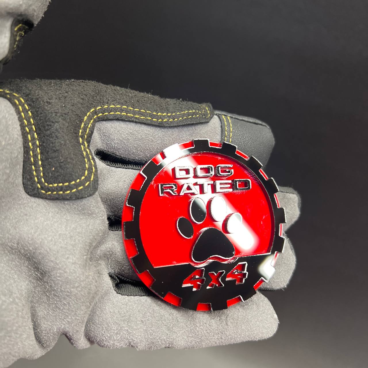Dog rated paw emblem on Chevy Colorado ZR2 offroad truck build