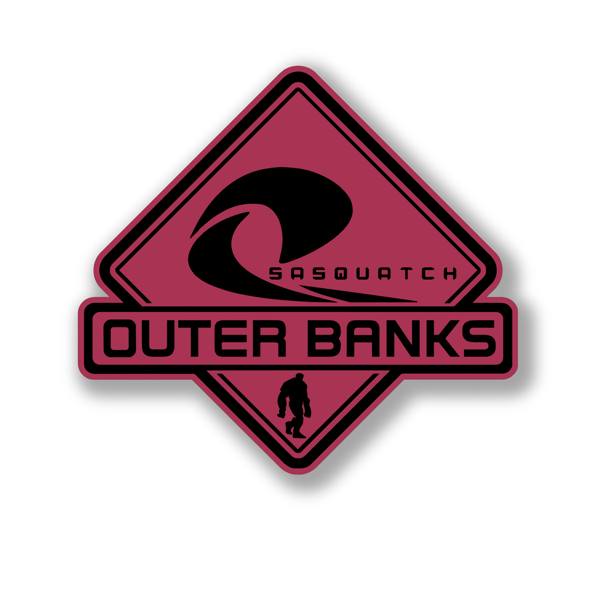 Multicolor Outer Banks Sasquatch side badge for automotive customization.