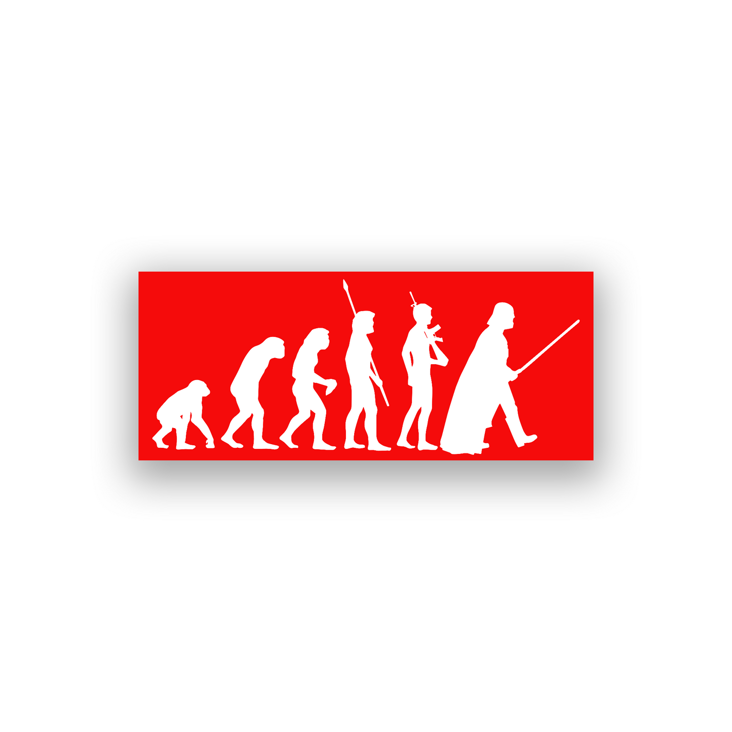 Galactic themed engraved car badge with evolution silhouettes and Darth Vader inspired styling