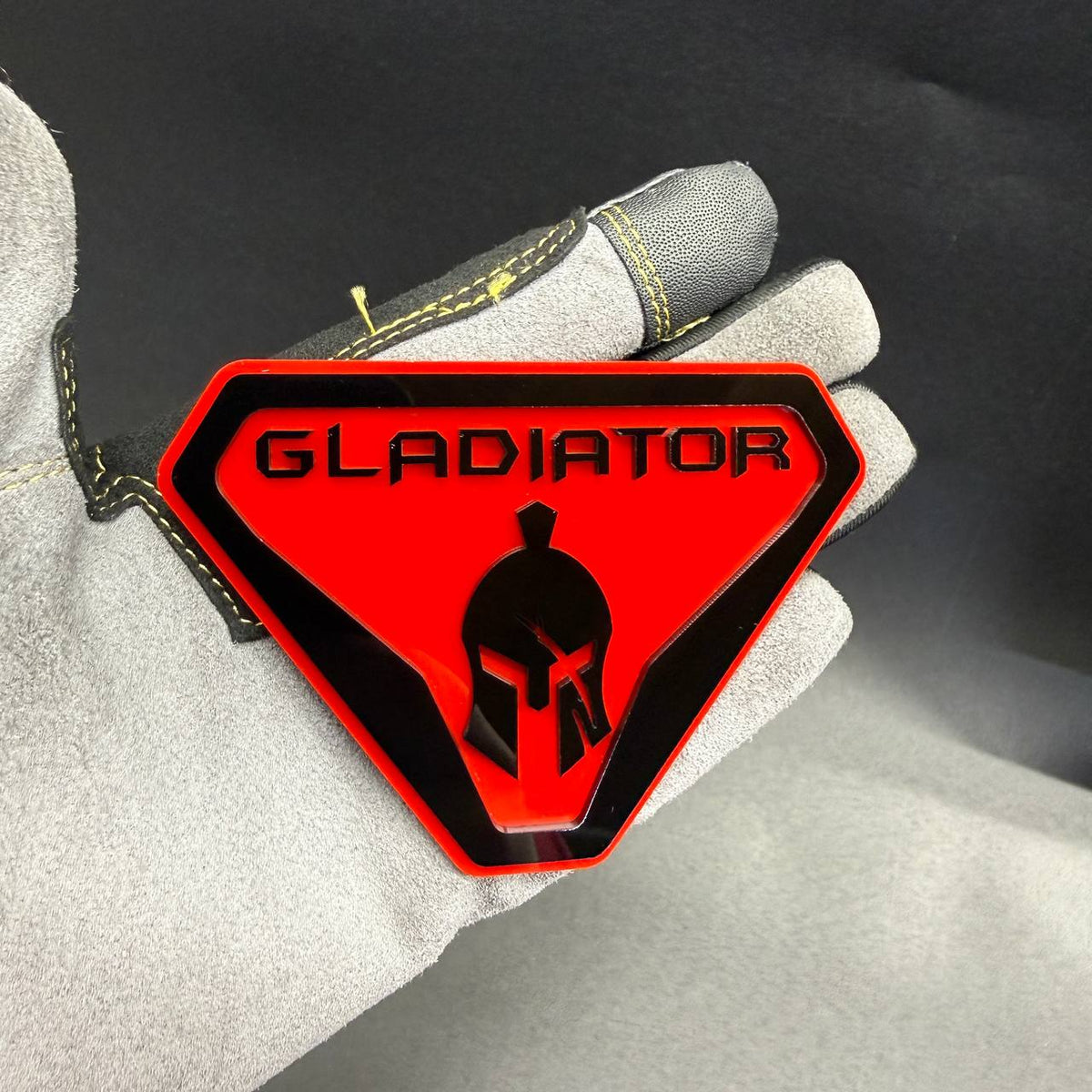 Spartan Gladiator helmet automotive badge for Jeep Gladiator and off-road vehicles