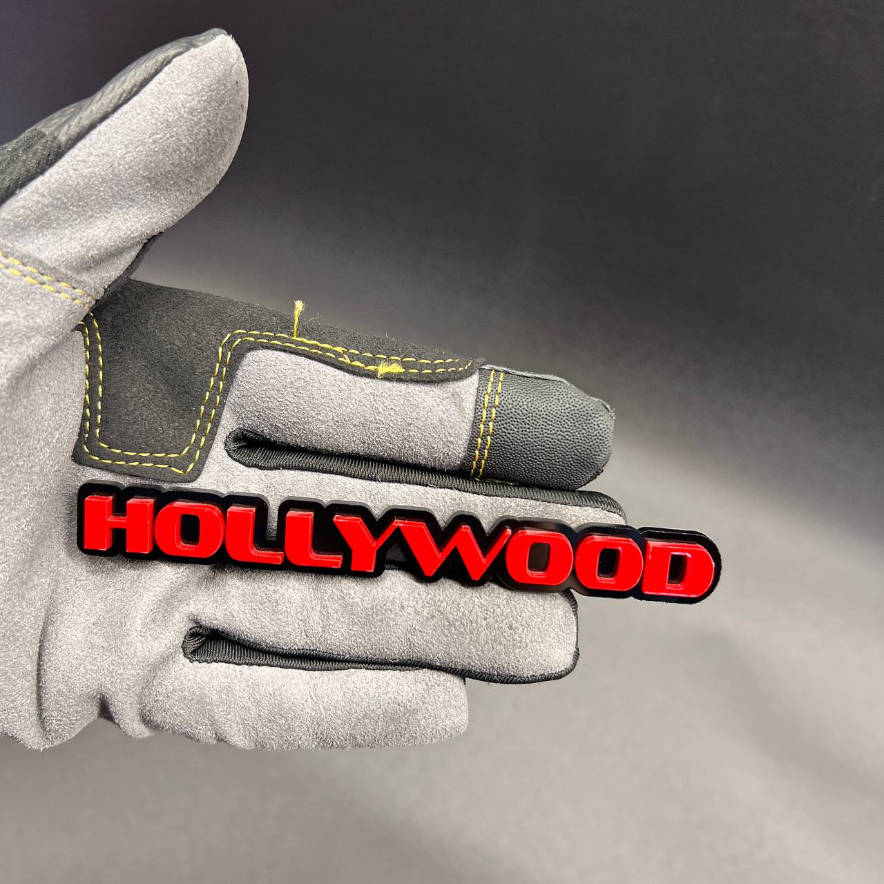 Custom HOLLYWOOD text car emblem exterior decal badge