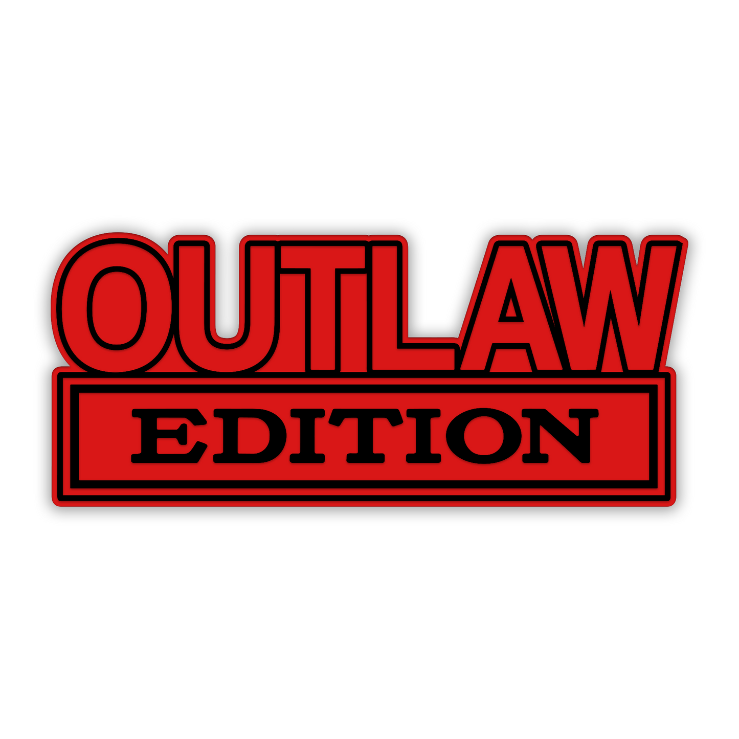 Engraved Outlaw Edition vehicle badge for car truck fender or tailgate