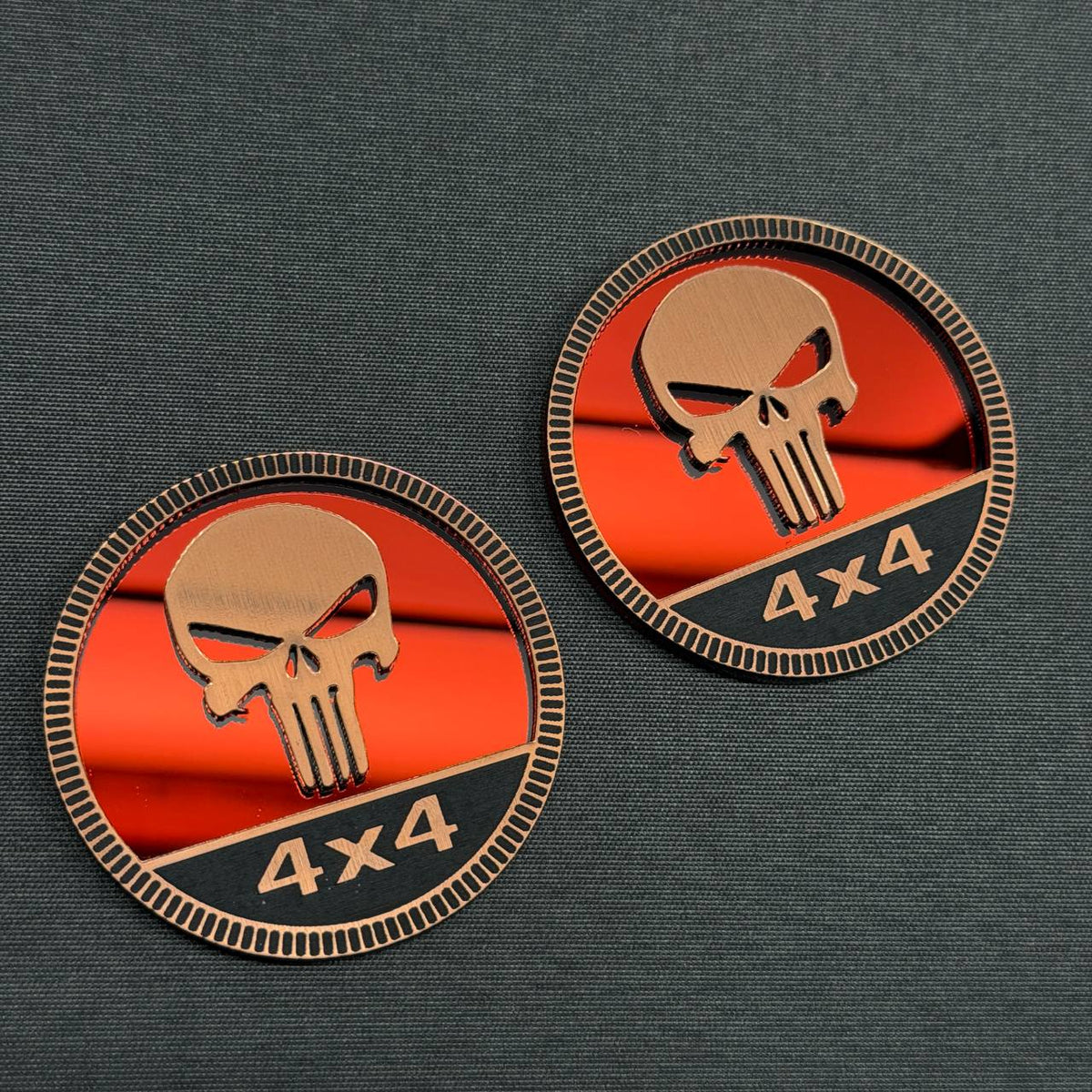 Punisher Rated Skull automotive badge for Ford, Chevrolet, Dodge, RAM, GMC, Jeep and Toyota vehicles