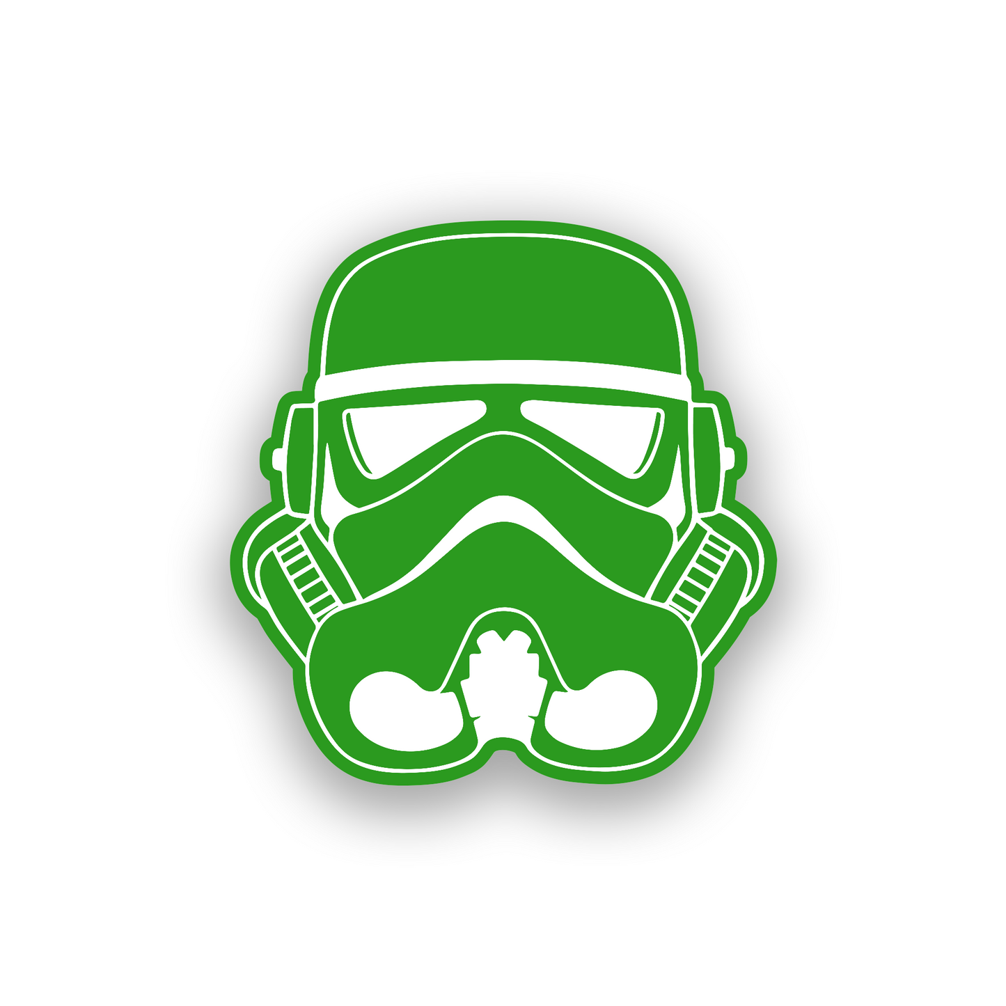 Custom space warrior car badge with strong engraved helmet inspired symbol
