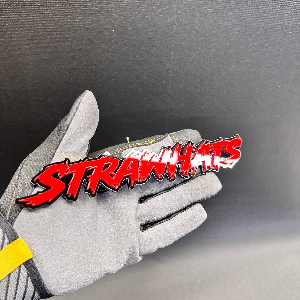 STRAWHATS 3D Text Car Badge Fender Emblem Acrylic Custom Racing Auto