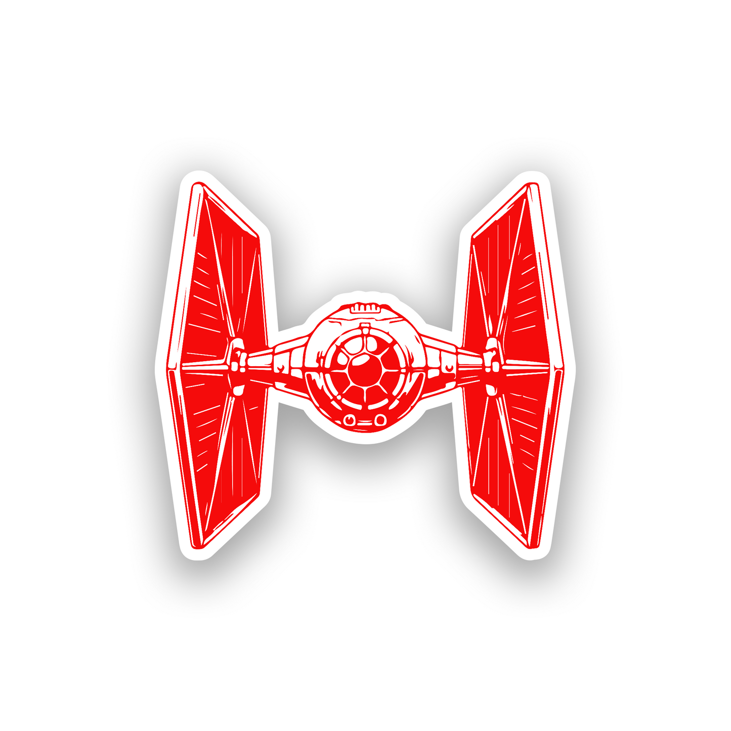 Custom Star Wars inspired TIE badge with clean engraved automotive styling
