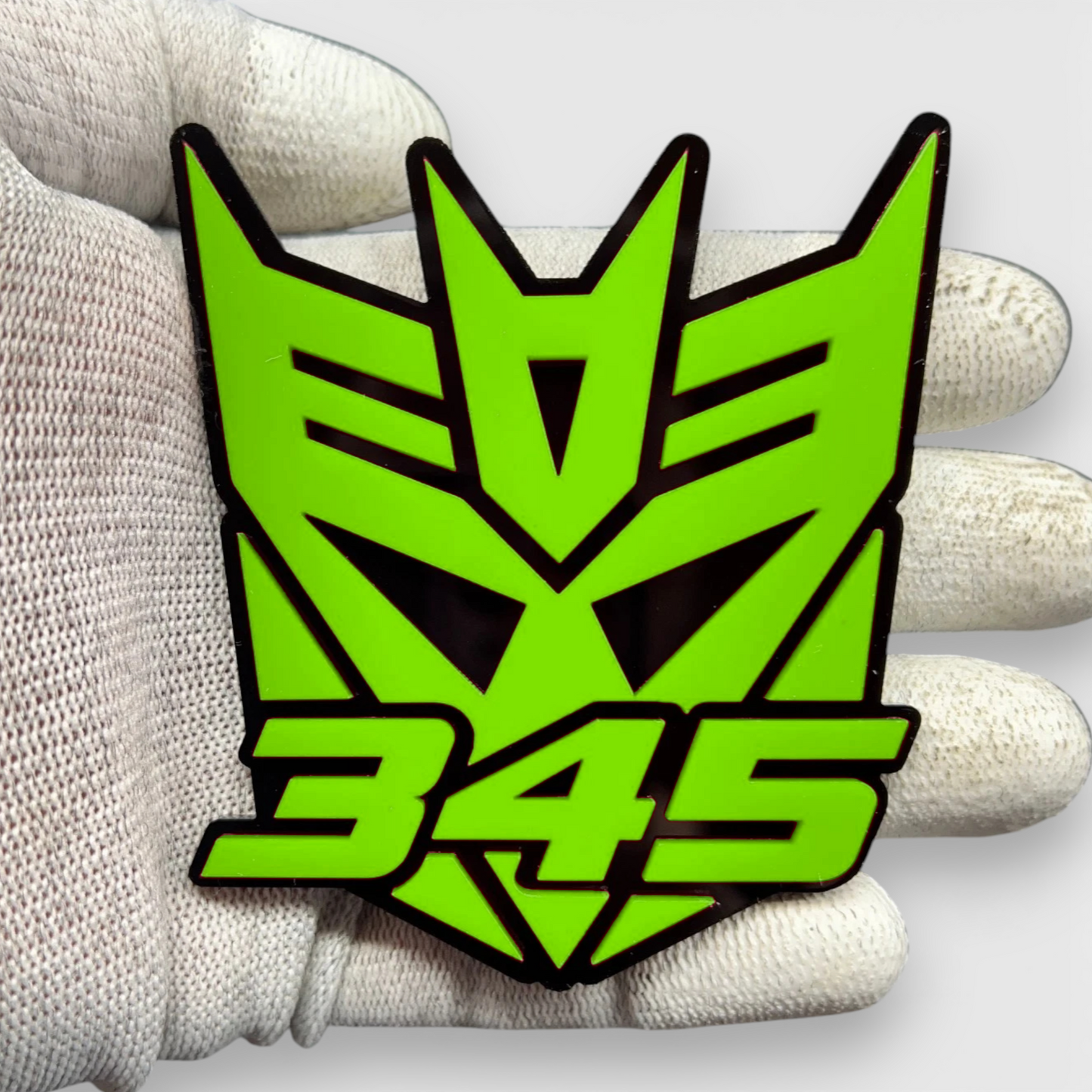 Robot inspired 345 car emblem for custom vehicle builds