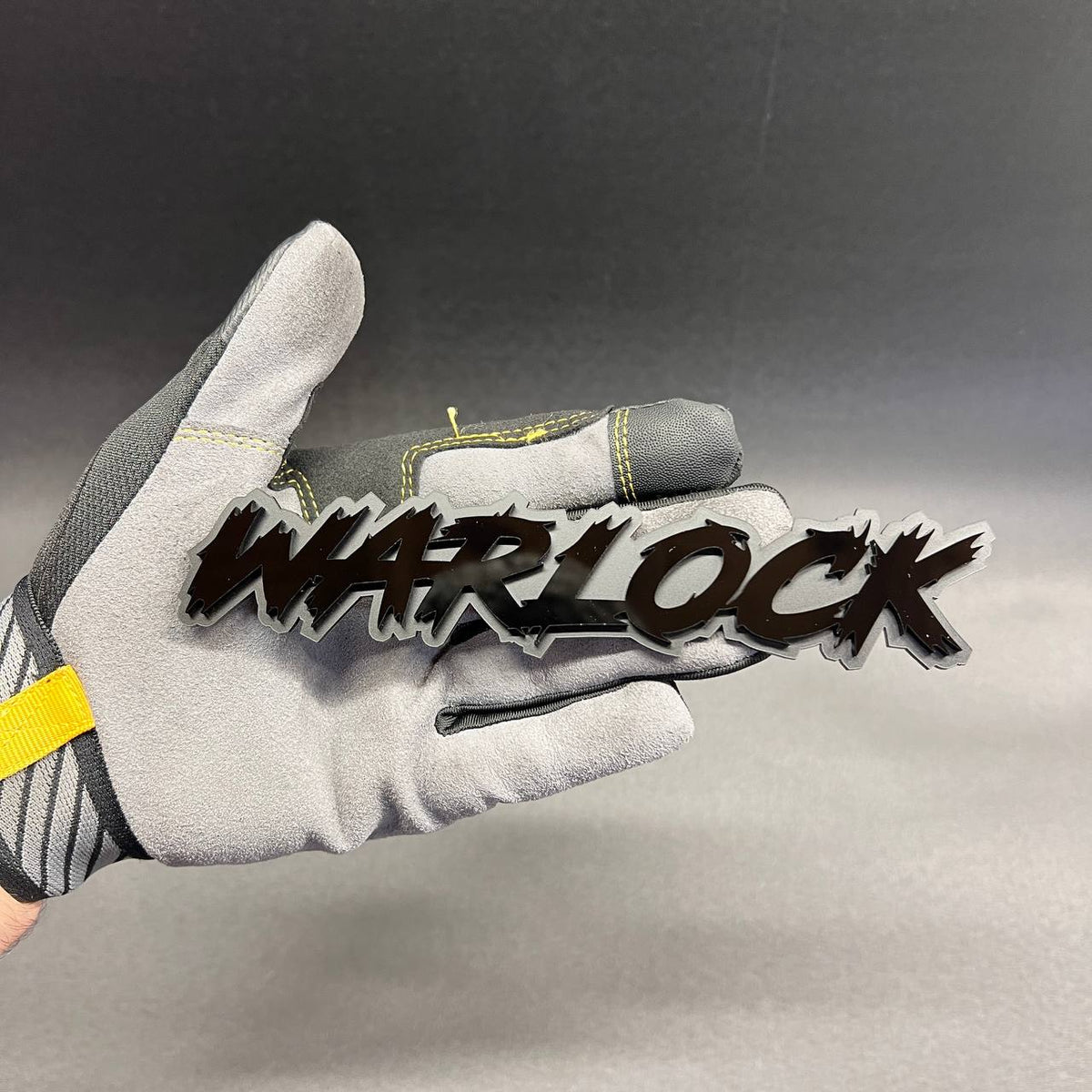 WARLOCK vehicle lettering badge for custom car and truck exterior styling
