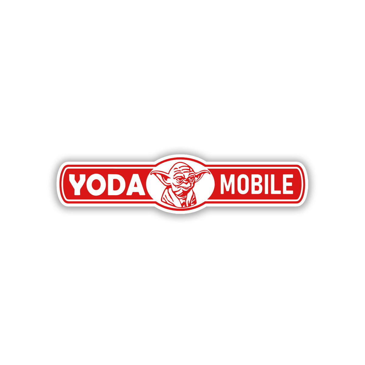 Funny Yoda Mobile vehicle badge with detailed character artwork