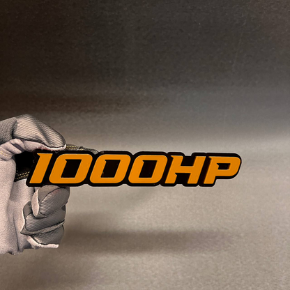 Custom 1000HP red and black car badge for modified vehicles
