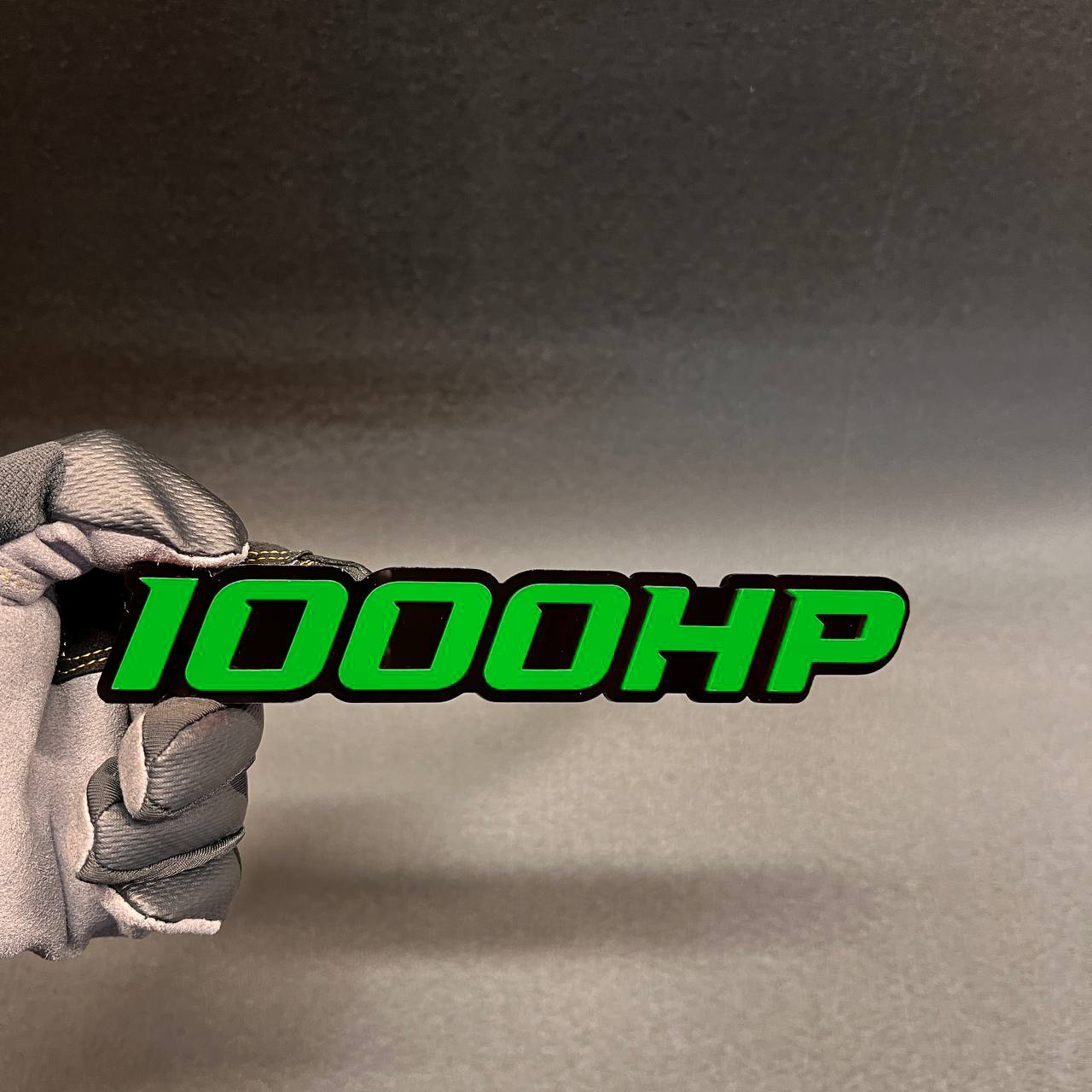 1000HP truck car badge fender emblem in red on black design