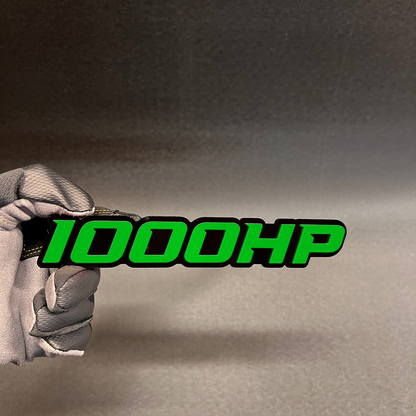 1000HP truck car badge fender emblem in red on black design