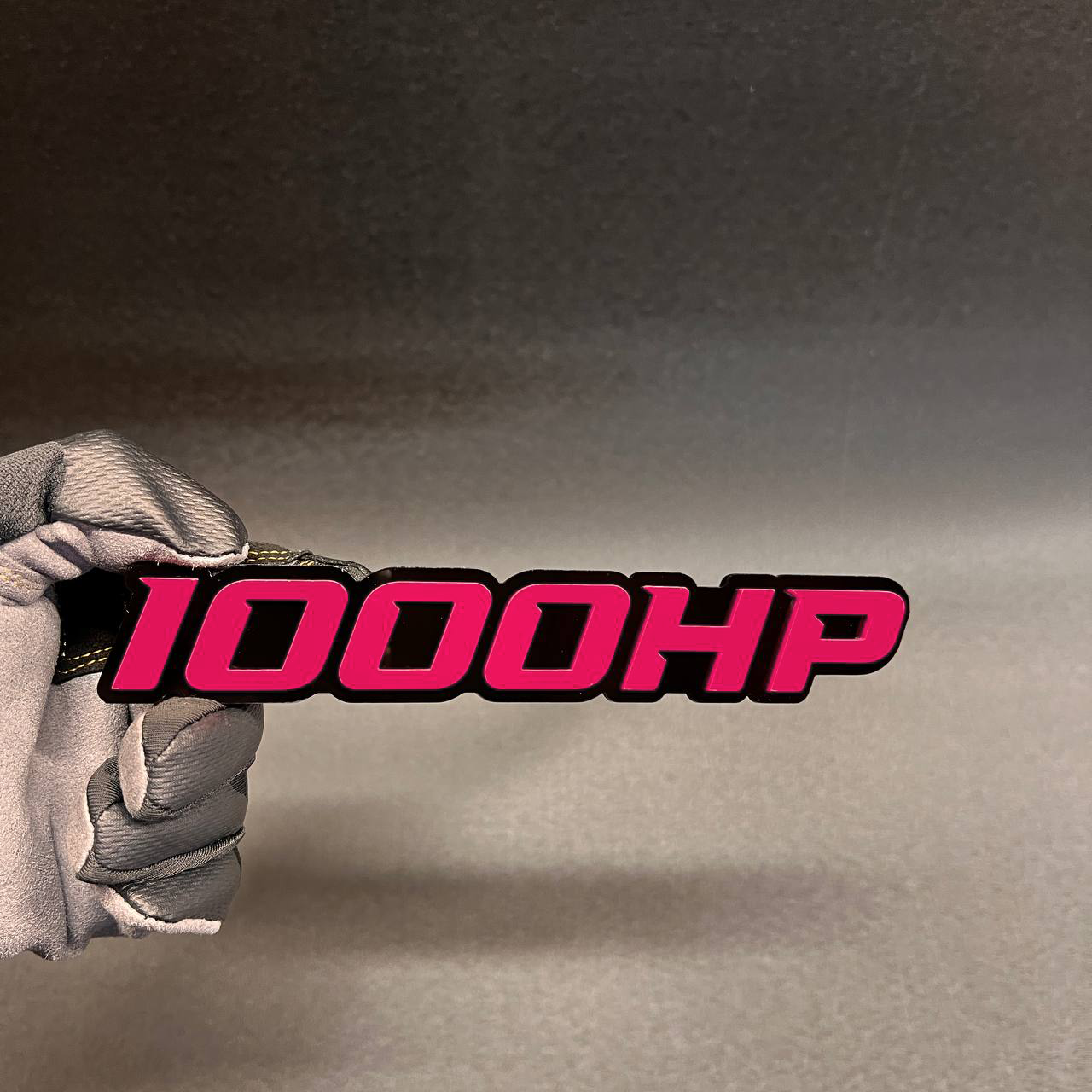 1000HP high horsepower emblem with aggressive red on black look