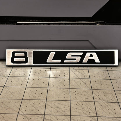 Custom silver billet Chevy LSA front truck badge for 1967-1972 C10.