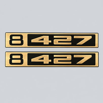 Custom B 427 billet style car badge made for Chevy C10 front truck exterior.