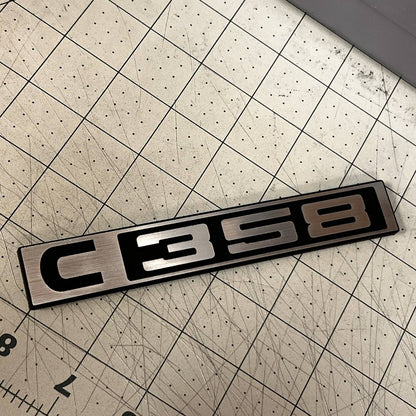 1967-1972 Chevy C10 C358 custom truck front badge with silver finish.