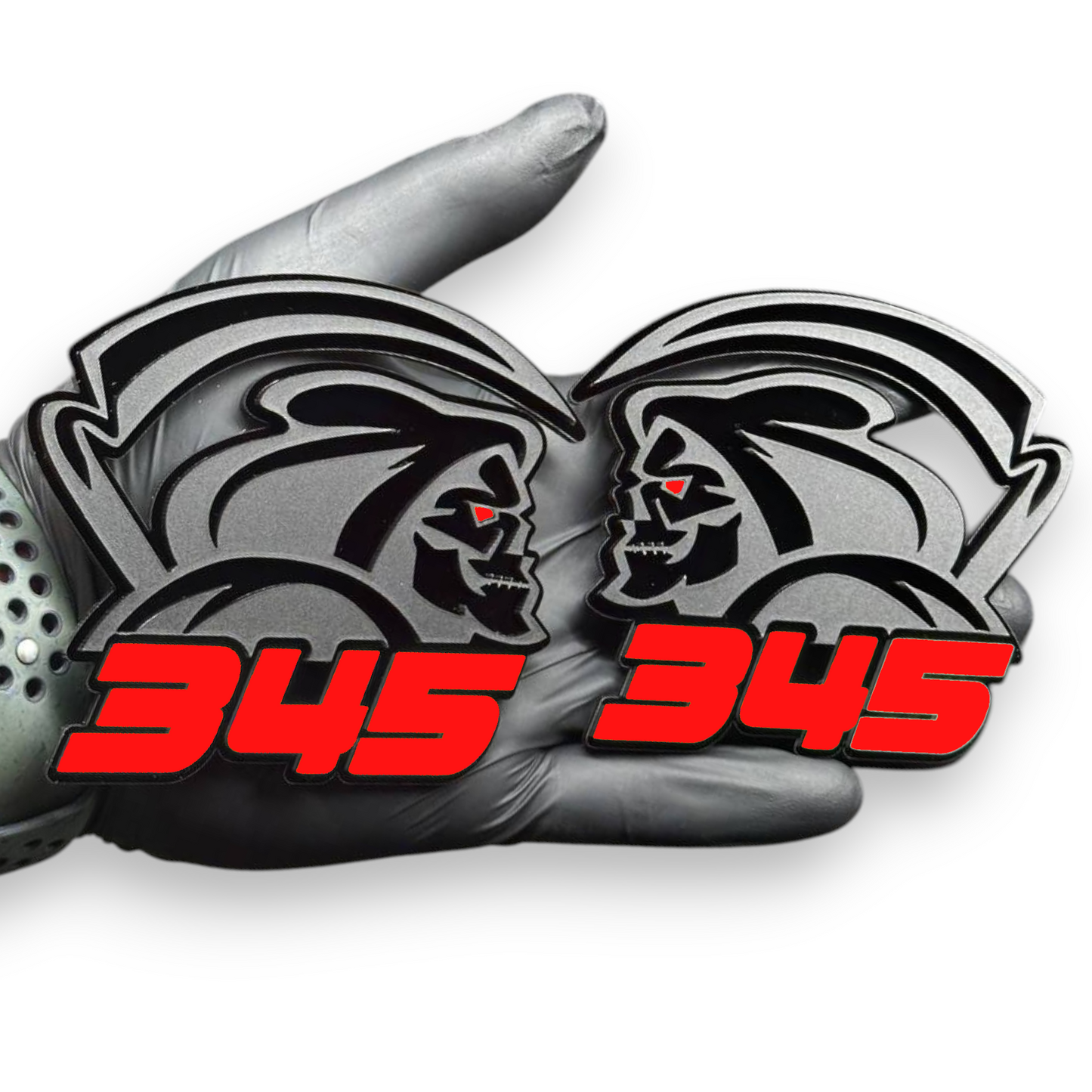 Reaper 345 badge on Ford F150 truck tailgate