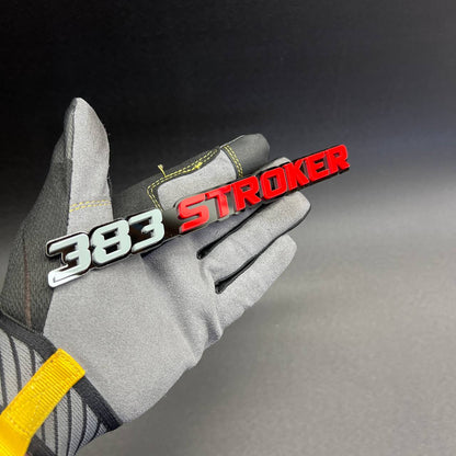 Premium 383 STROKER custom emblem designed for muscle cars, classic cars, and performance trucks.
