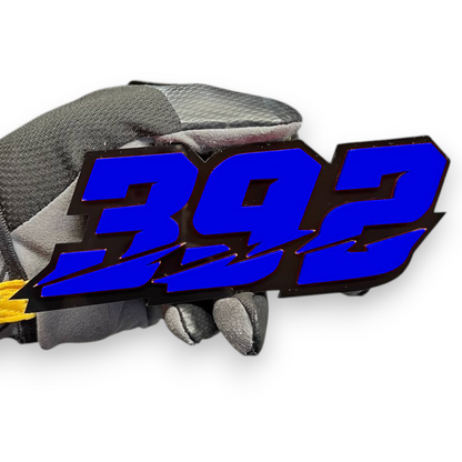 Custom 392 hood and fender badge for personalized vehicle appearance