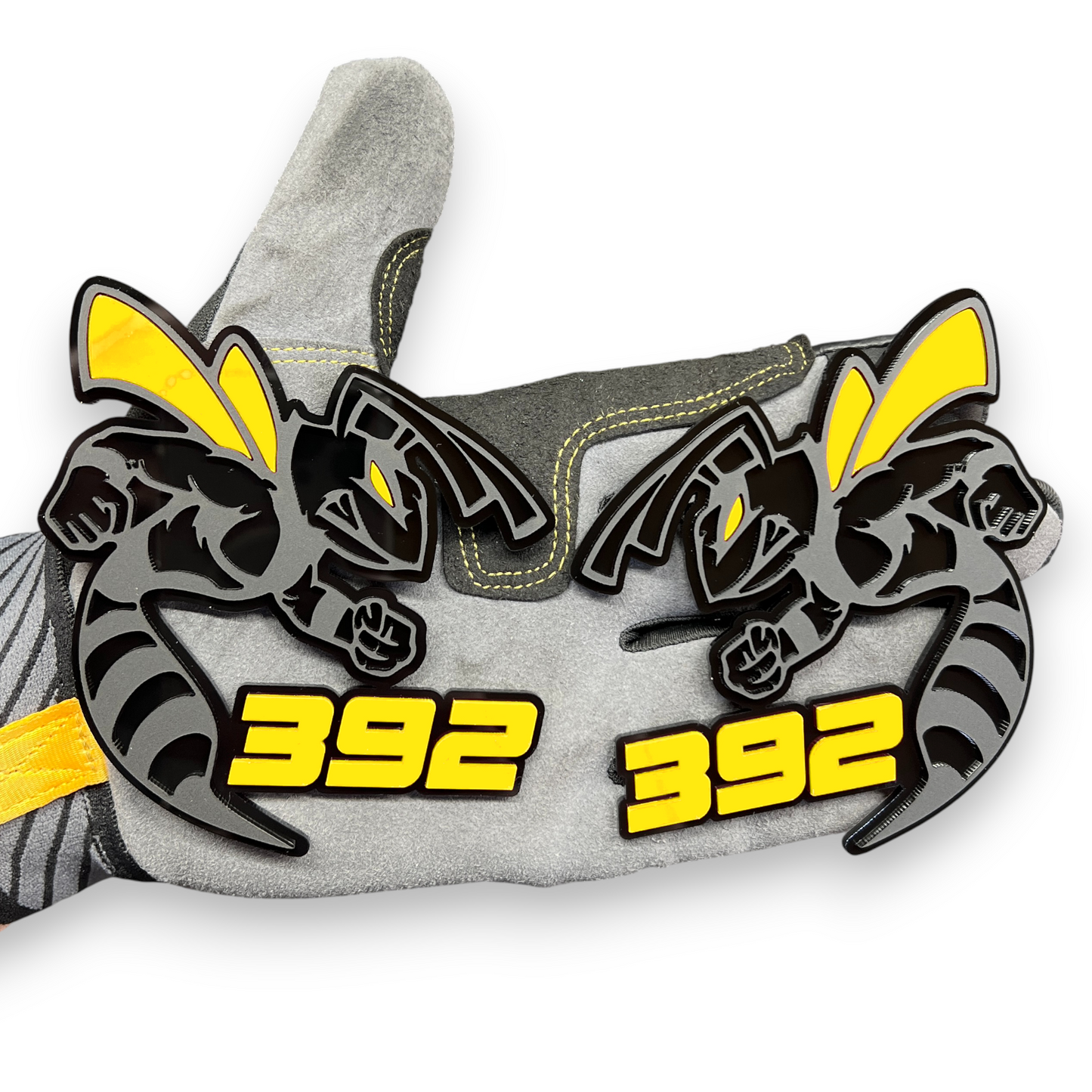392 Scat Pack style bee badge in layered acrylic for Dodge Charger muscle car exterior trim