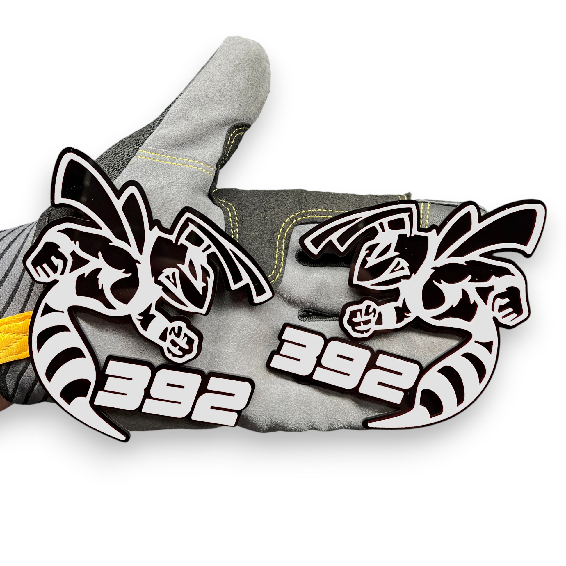 Red black 392 Bee badge emblem for RAM truck, Dodge vehicle, and custom automotive builds