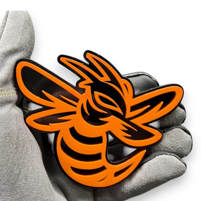 392 Scat Pack style bee badge in layered acrylic for Dodge Charger muscle car exterior trim