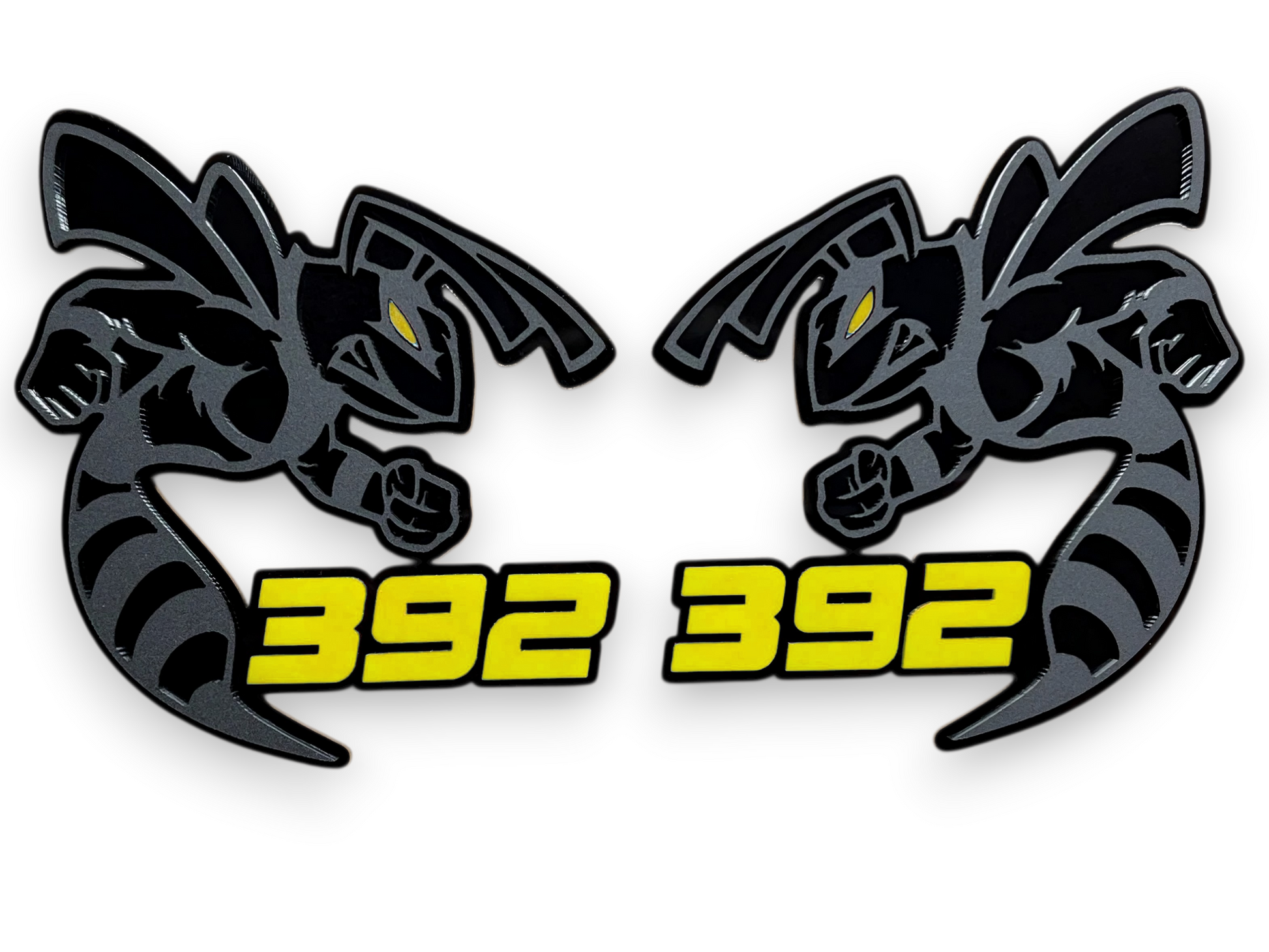392 Scat Pack style bee badge in layered acrylic for Dodge Charger muscle car exterior trim
