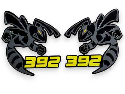 392 Scat Pack style bee badge in layered acrylic for Dodge Charger muscle car exterior trim