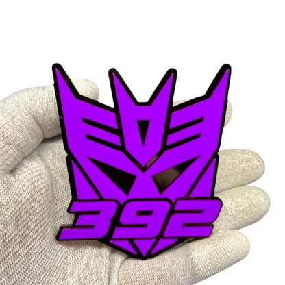 392 HEMI style robot emblem made from layered acrylic