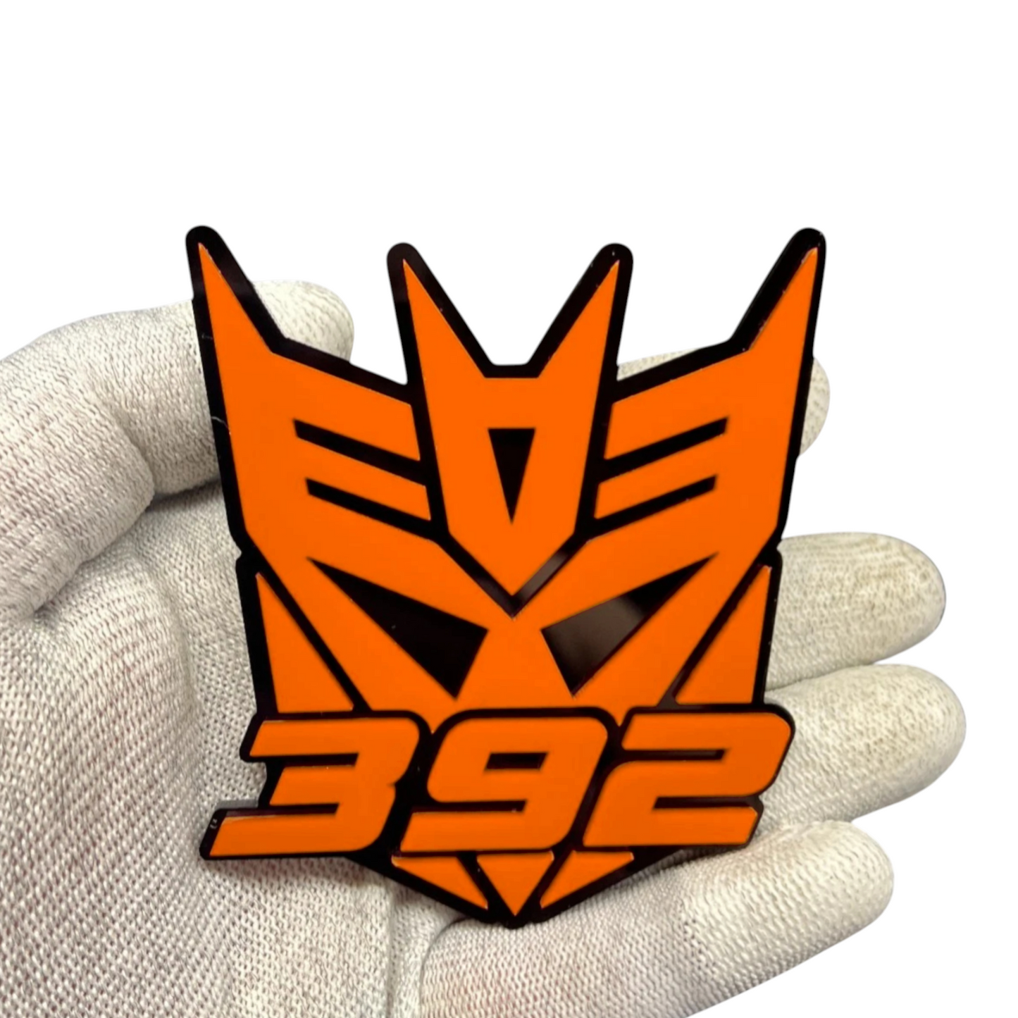 Autobot 392 grille badge for Dodge Durango SRT, black acrylic custom emblem for SUV performance styling