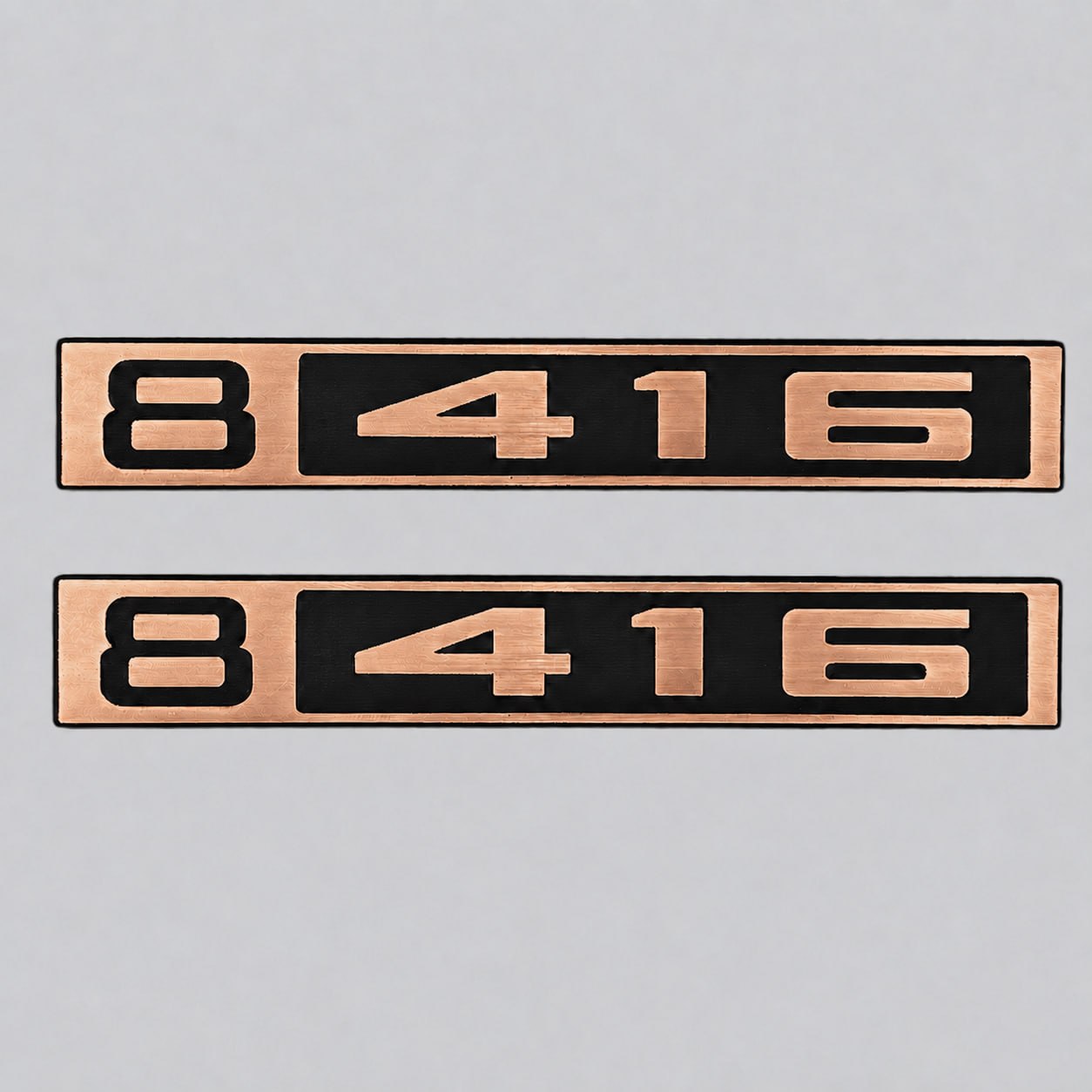 Black and brushed silver 416 badge emblem for 1967-1972 Chevy C10 front fender or grille.