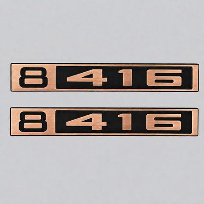 Black and brushed silver 416 badge emblem for 1967-1972 Chevy C10 front fender or grille.