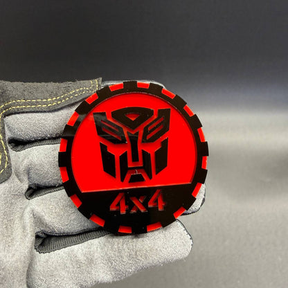 Autobot Rated 4x4 car badge emblem fits Jeep Wrangler off-road fender