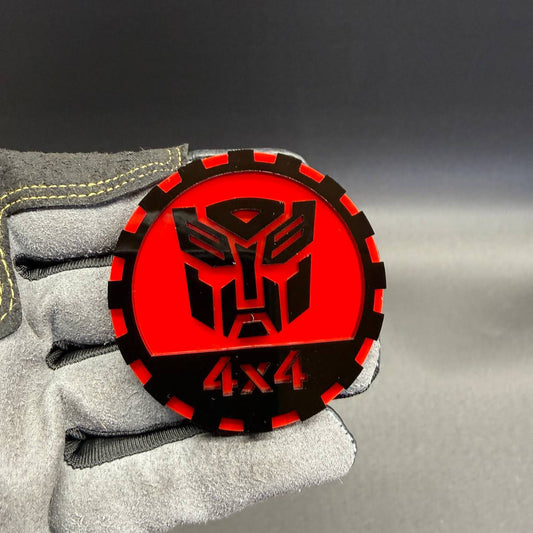 Autobot Rated 4x4 car badge emblem fits Jeep Wrangler off-road fender