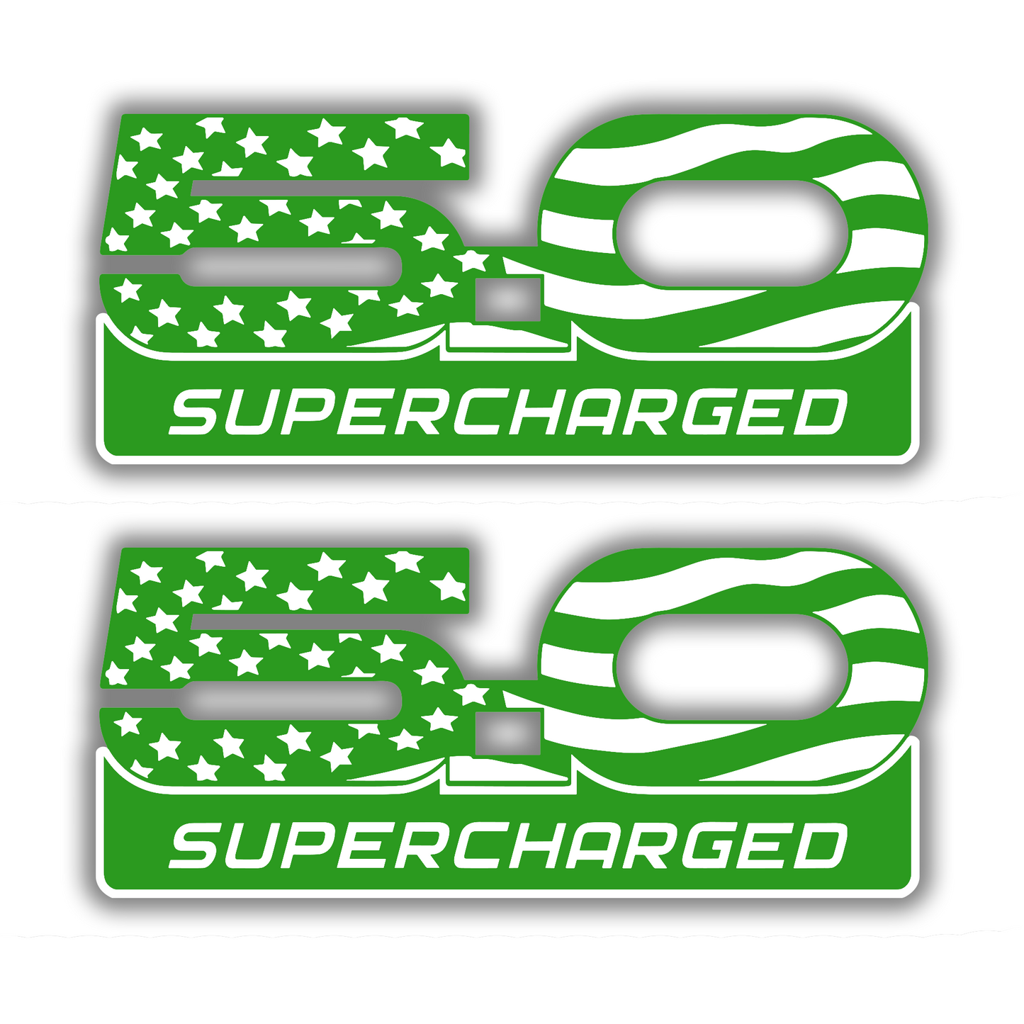 American flag 5.0 Supercharged engine badge for vehicle exterior