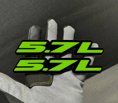 Muscle style 5.7L engine logo badge