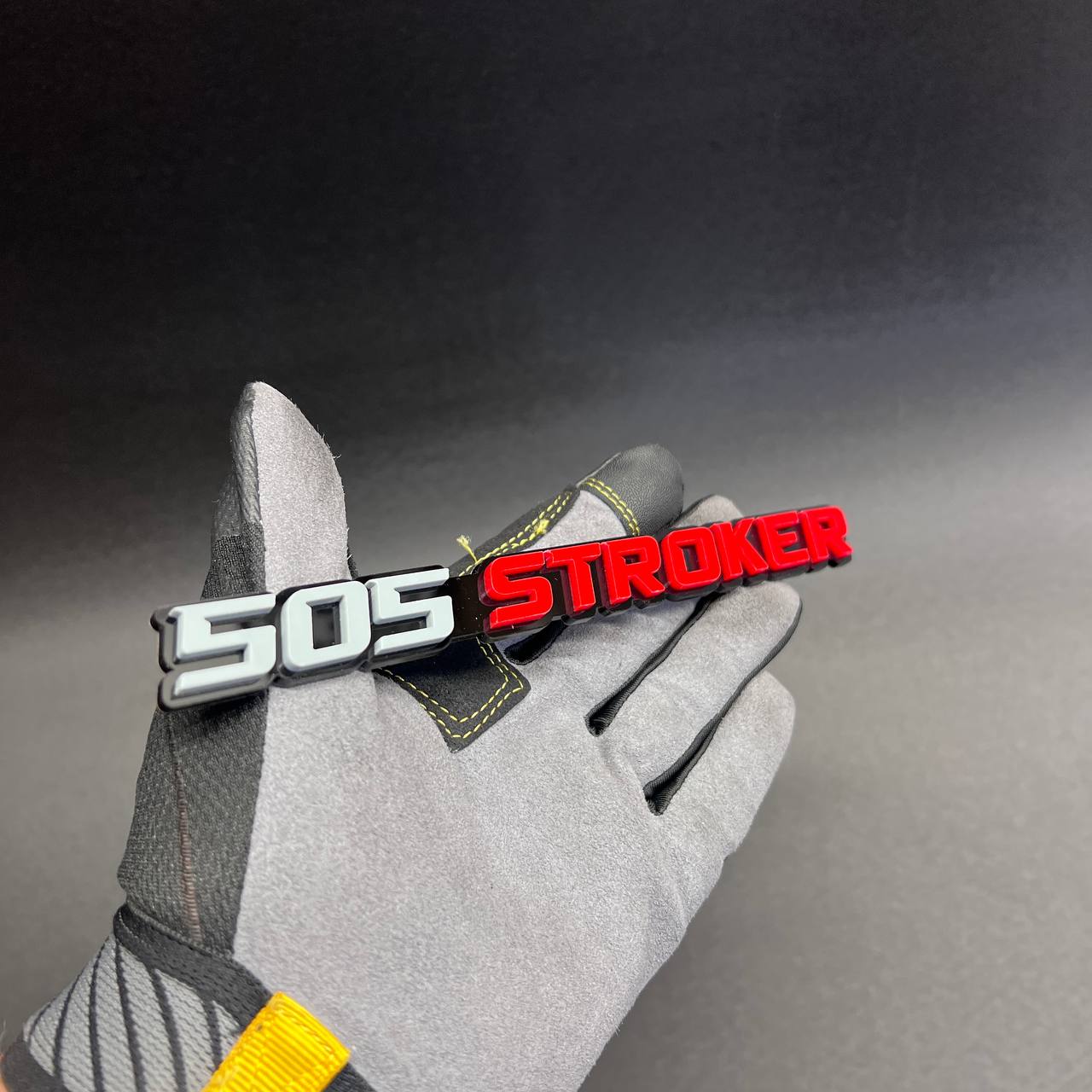 Premium 505 STROKER exterior car badge designed for muscle cars, hot rods, and custom vehicles.