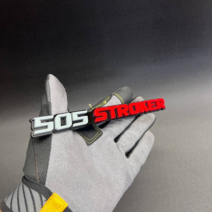 Premium 505 STROKER exterior car badge designed for muscle cars, hot rods, and custom vehicles.