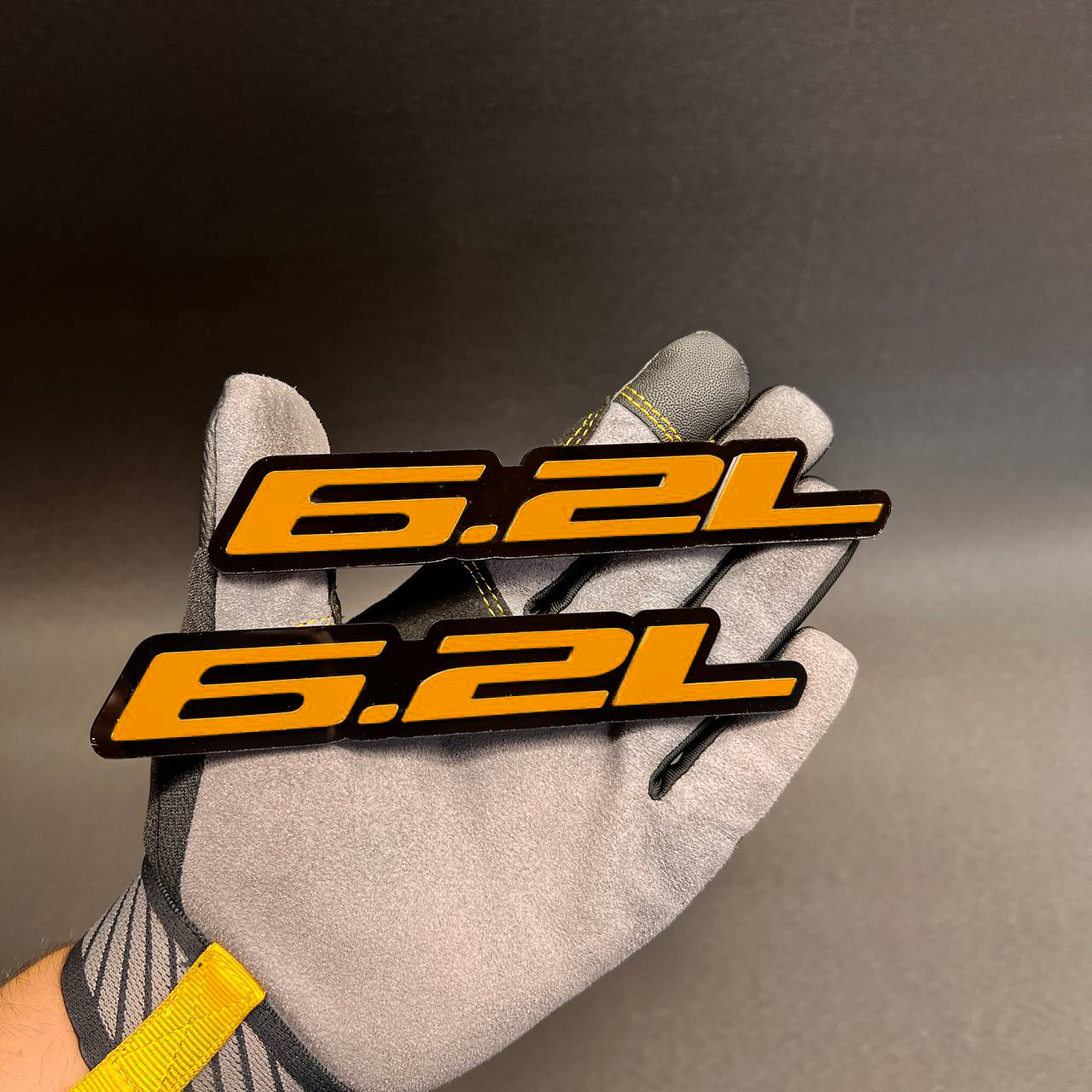 Custom 6.2L engine badge for car, truck, SUV, or performance build