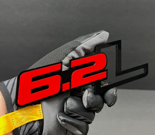 6.2L engine badge on Ford F150 Raptor style truck build