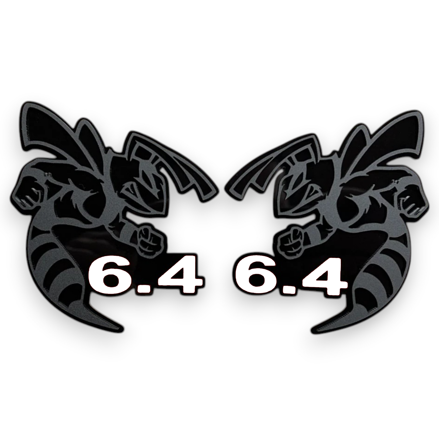 Matte black 6.4 Bee badge emblem for Dodge Durango, RAM truck, Jeep, and custom vehicles