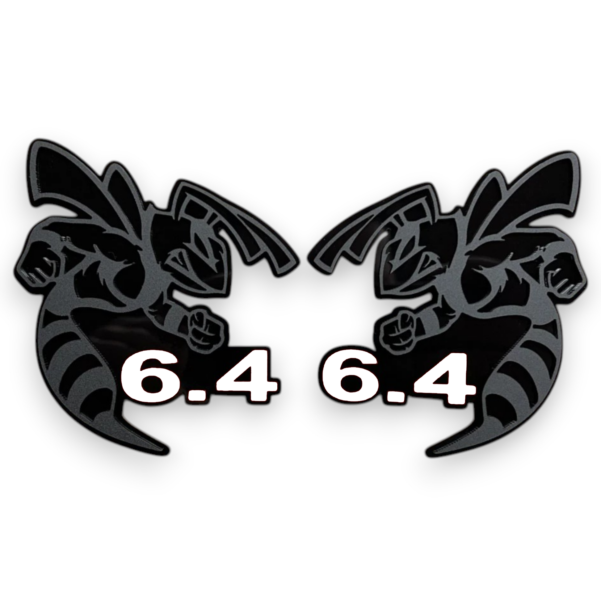 Matte black 6.4 Bee badge emblem for Dodge Durango, RAM truck, Jeep, and custom vehicles