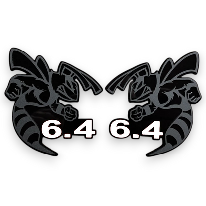 Matte black 6.4 Bee badge emblem for Dodge Durango, RAM truck, Jeep, and custom vehicles