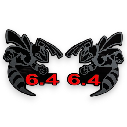 6.4 Bee emblem matte black layered acrylic badge for Dodge Charger and Challenger styling