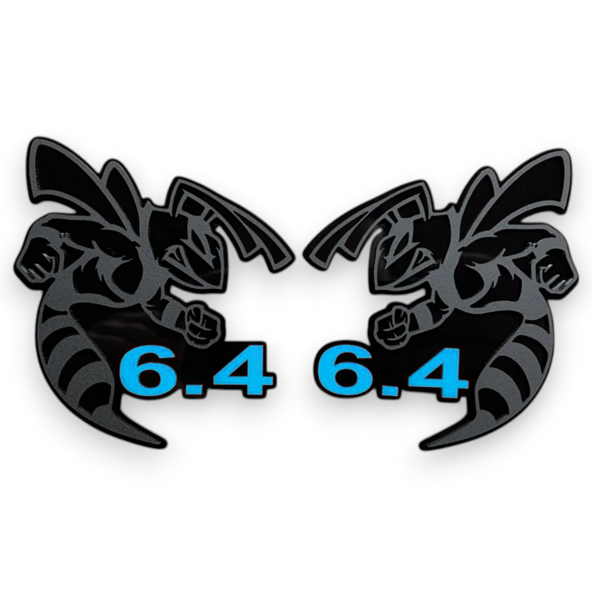 Custom 6.4 Bee style matte black badge for Dodge, Jeep, RAM, truck, and SUV projects