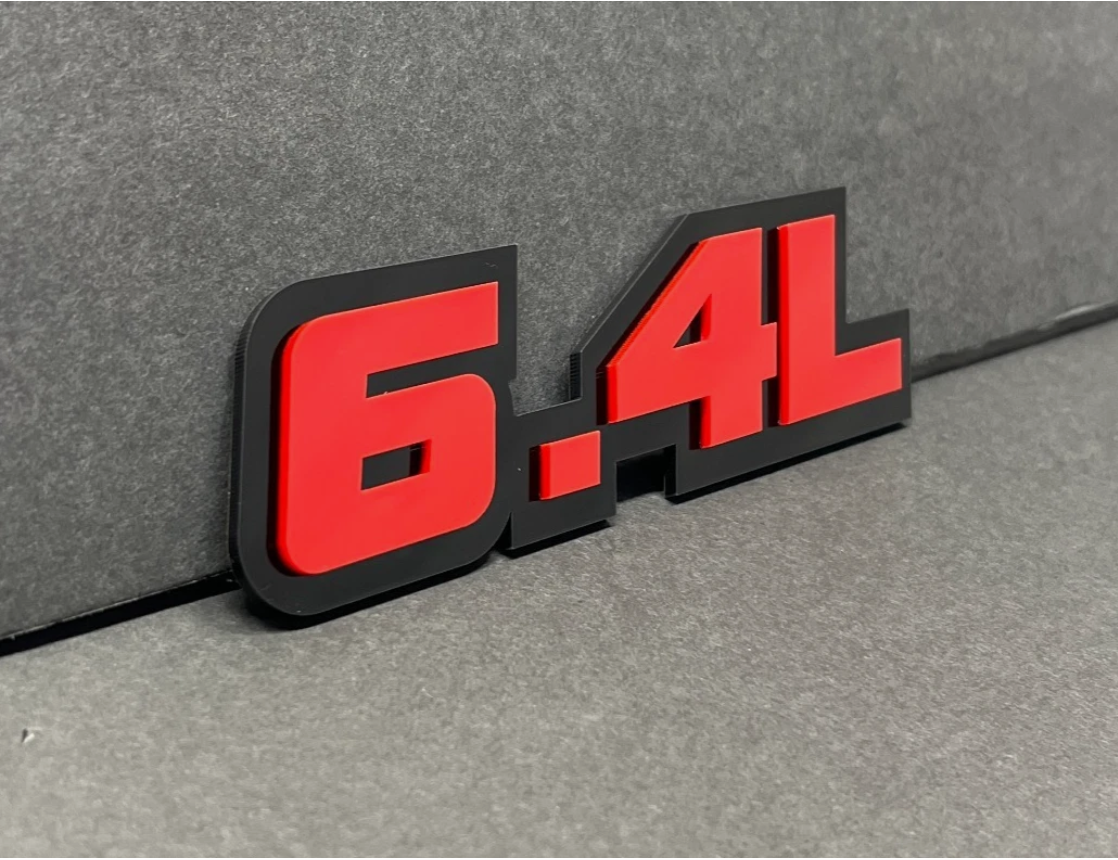6.4L V8 car and truck exterior badge for Ram Jeep Dodge Chrysler fender application