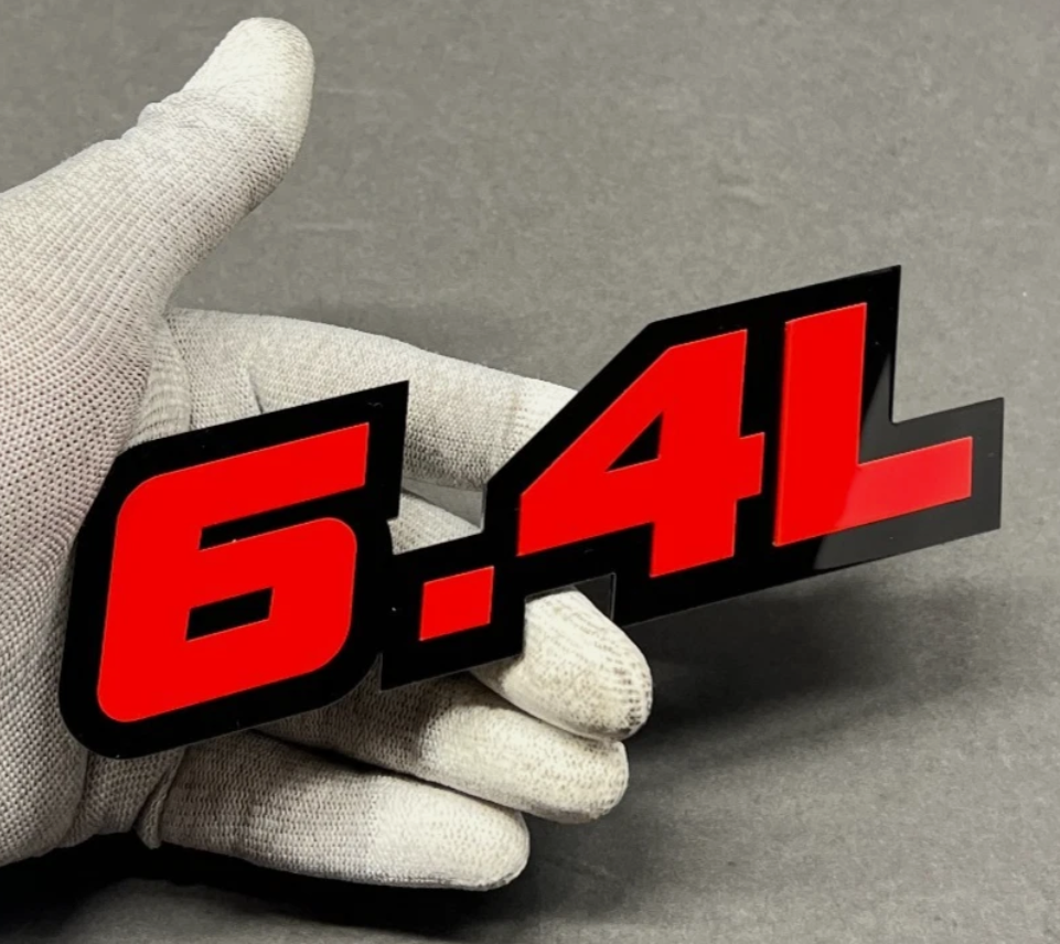 6.4L V8 engine car badge for Dodge Ram truck fender and exterior vehicle customization